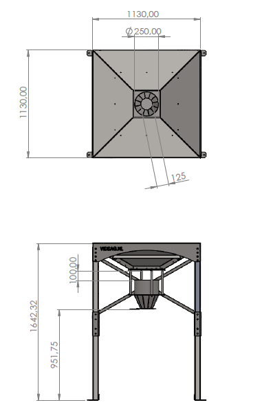 Modulo SP® RVS bigbag losstation; trechter