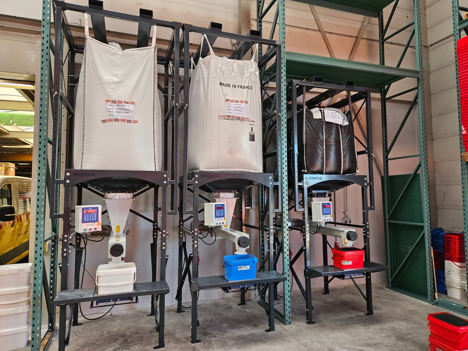 3x Modulo HI-DS voor afvullen emmers vanuit bigbags