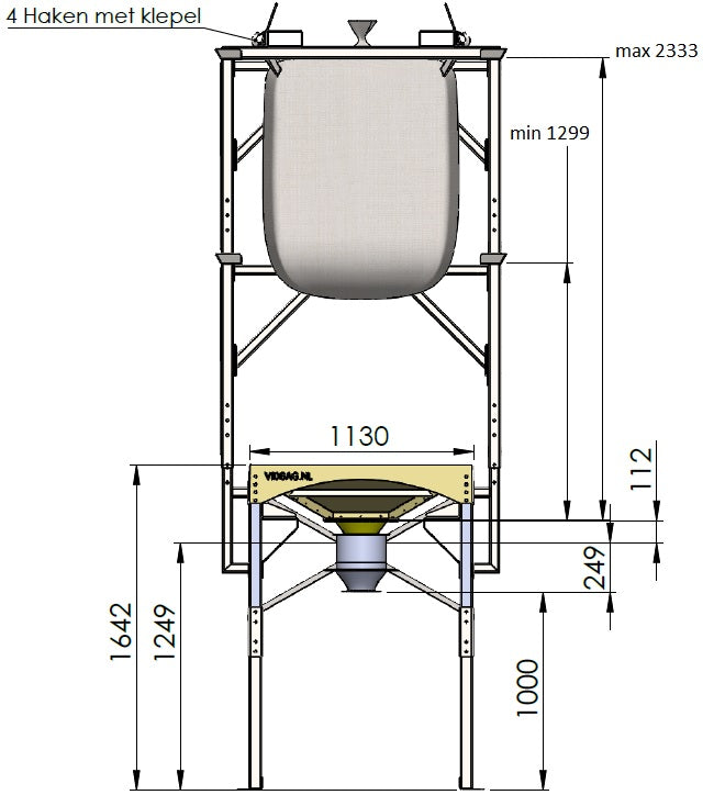 Modulo HI® bigbag losstation; trechter